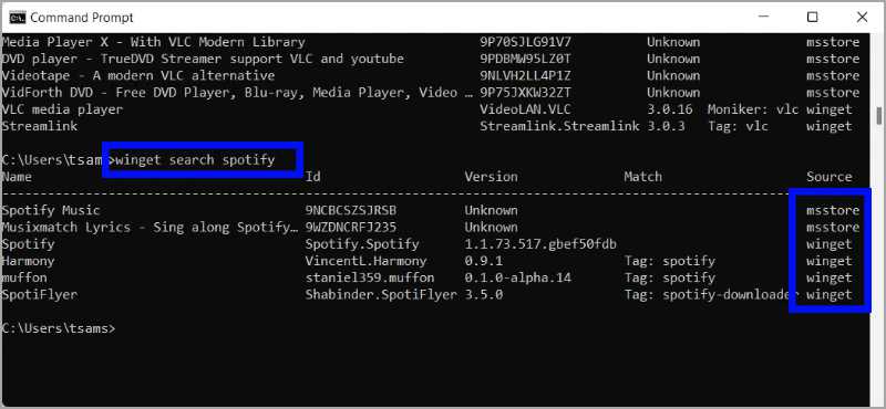 winget-search-spotify