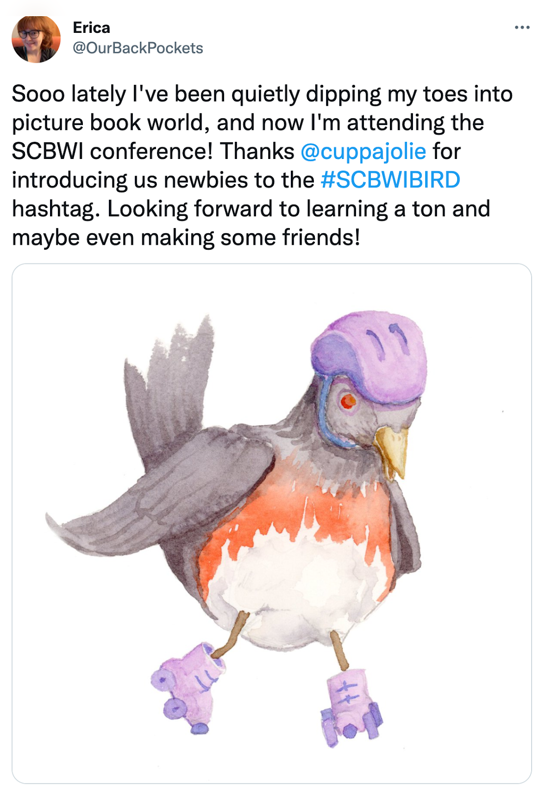 Painted bird by @OurBackPockets on Twitter