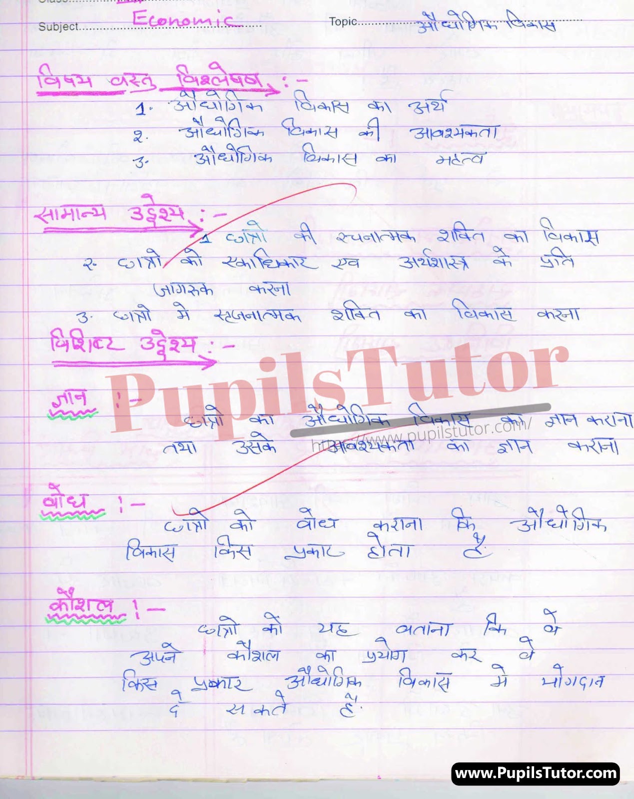 Audyogik Vikas Lesson Plan | Industrial Development Lesson Plan In Hindi For Class 12 – (Page And Image Number 1) – Pupils Tutor