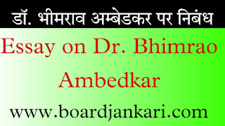 Essay on Dr. Bhimrao Ambedkar in english,डॉ. भीमराव अम्बेडकर पर निबंध