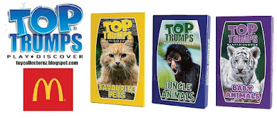 McDonalds Top Trumps Happy Meal Toys 2022 Australia and New Zealand favourite  pets jungle animals and baby animals