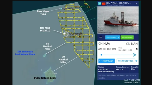 Kapal Survei China Leluasa Mondar-mandir di Natuna, Diduga Incar Cadangan Minyak Gas RI