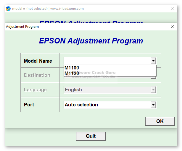 EPSON M1100 M1120 Resetter Tool + Keygen Free Download