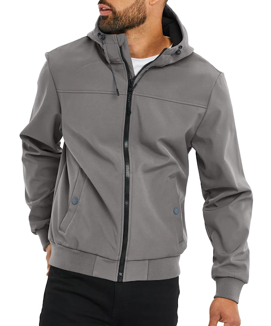 Gafeng Mens Lightweight Hooded Jacket Full Zip Waterproof Hiking Outdoor Casual Windbreaker Jacket