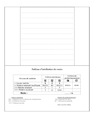 تقييم فرنسية سنة سادسة ابتدائي الثلاثي  الثاني, تحميل امتحان فرنسية سنة  سادسة أساسي pdf, ,devoir production écrite 6ème année