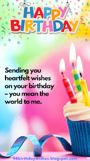 "Sending you heartfelt wishes on your birthday – you mean the world to me."