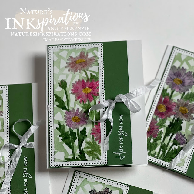Daisy Garden Mosaic Emboss Resist cards for a color challenge  | Nature's INKspirations by Angie McKenzie