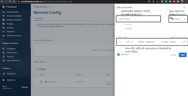 Json file in Firebase Remote Config