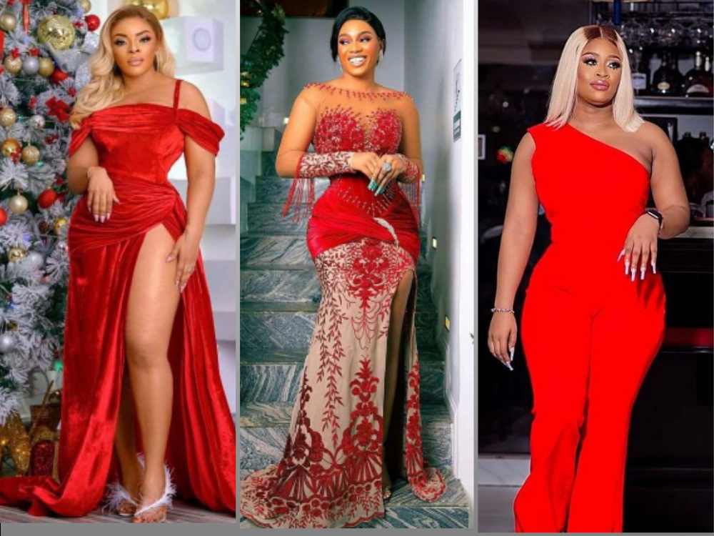 Beautiful Red Dresses for Christmas from Nigerian Celebrities Galleries