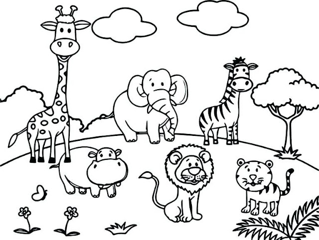 Cartoon Animals Coloring Pages