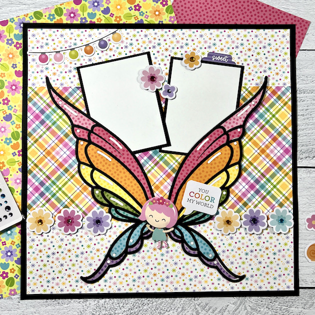 12x12 Fairy Wings Scrapbook Layout by Artsy Albums