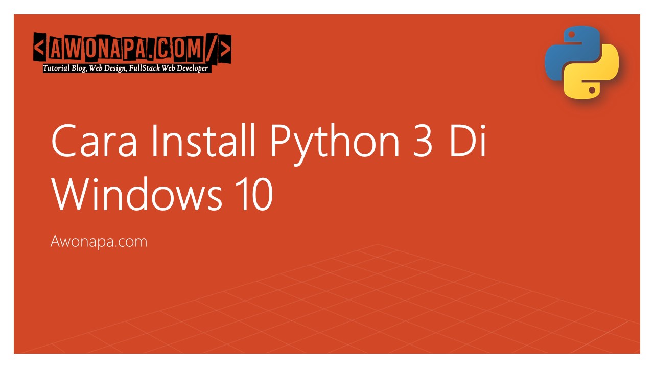 Install Python 3 Windows 10