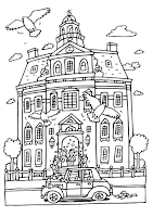 Wedding at the city hall coloring page