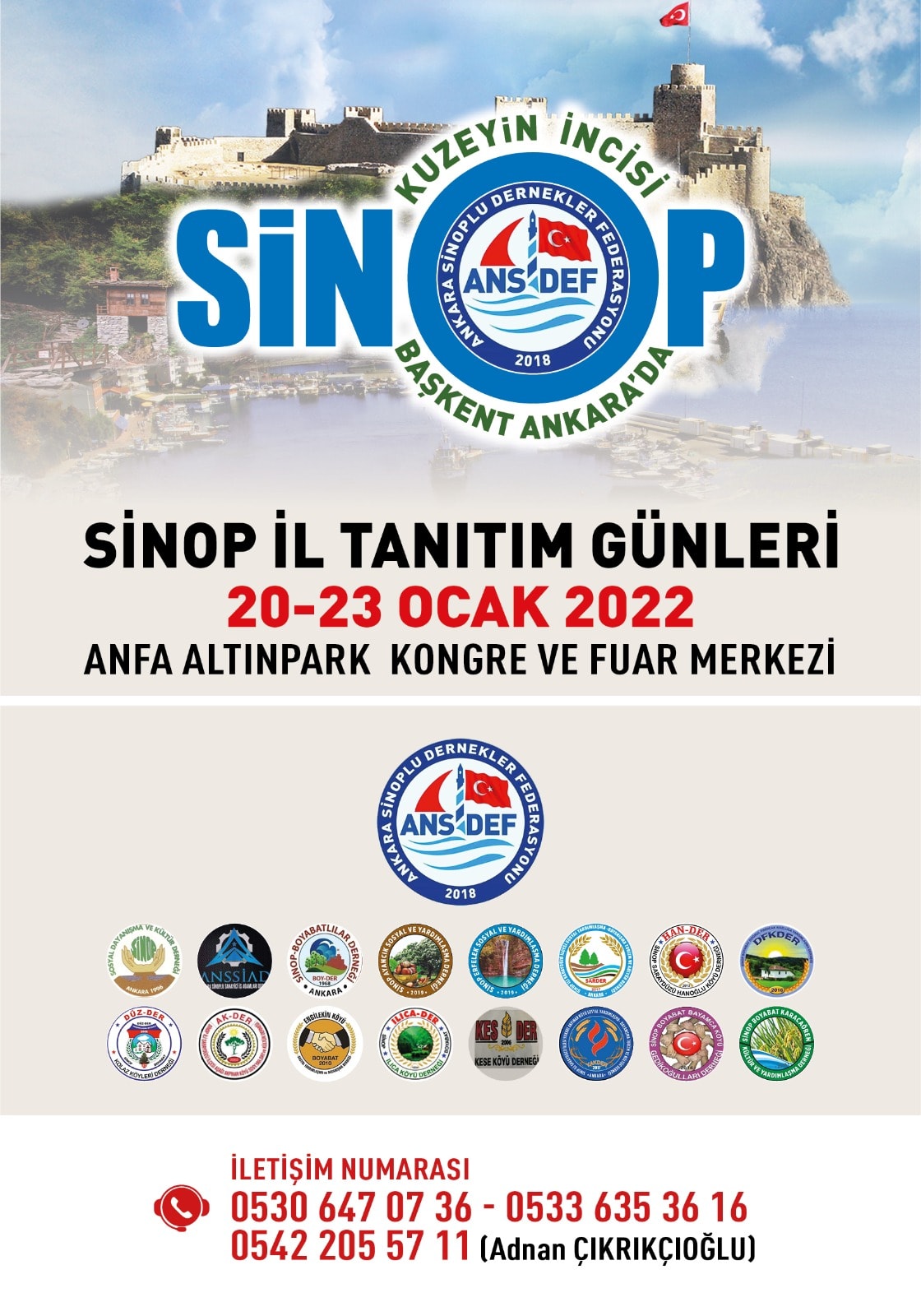 Sinop Tanıtım Günleri 20-23 Ocak 2022 Ankara Altınpark'ta