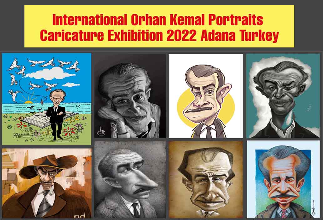 Egypt Cartoon .. Participants in Orhan Kemal portrait cartoon exhibition in Turkey