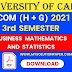 CU B.COM Third Semester Business Mathematics and Statistics 2021 Question Paper | B.COM Business Mathematics and Statistics 3rd Semester 2021 Calcutta University Question Paper With Answer