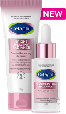 CETAPHIL BRIGHT HEALTHY RADIANCE LANCAR PEMBERSIH MUKA DAN SERUM BAHARU