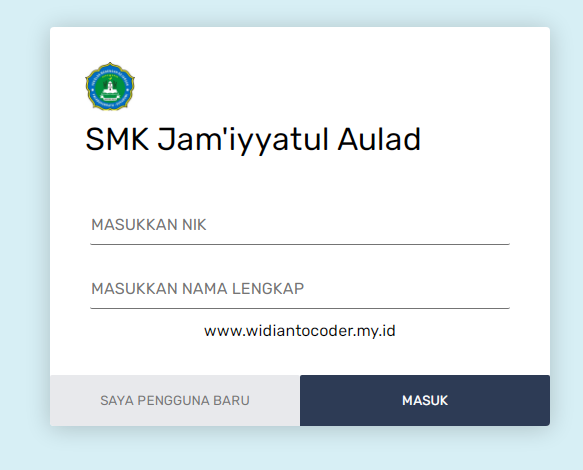 Tampilan login