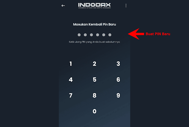 Membuat PIN Baru Indodax