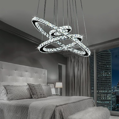 KKMYWAN Modern Crystal Chandelier Dimmable
