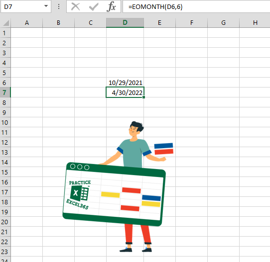 شرح صيغة الدالة EOMONTH في برنامج مايكروسوفت Excel