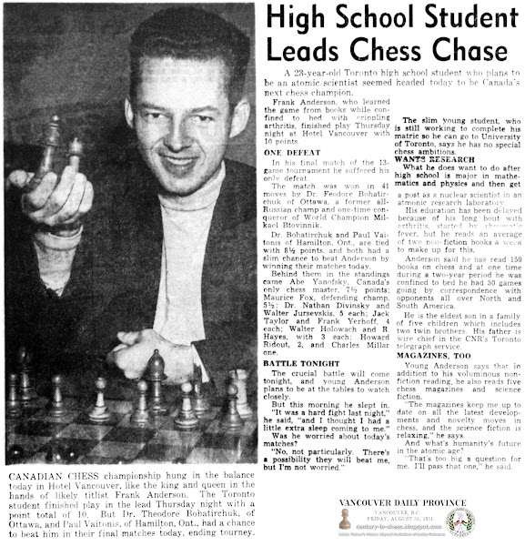 High School Student Leads Chess Chase