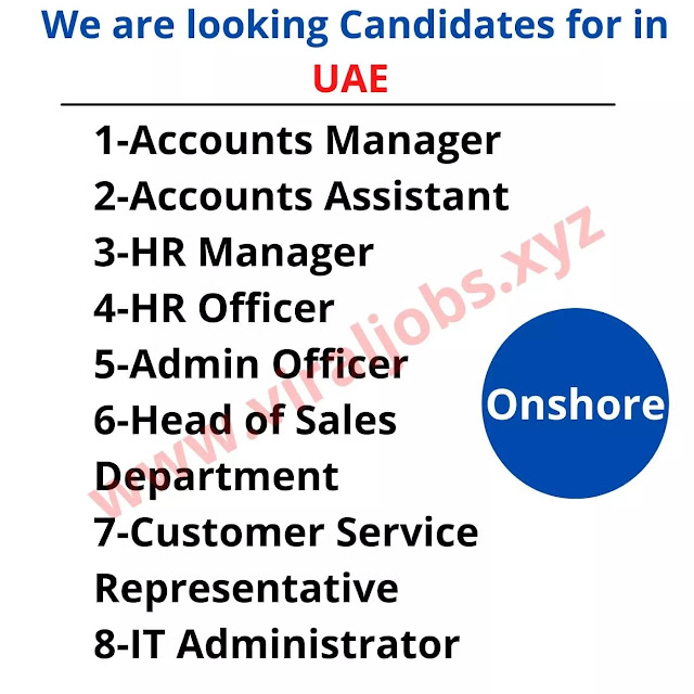 We are looking Candidates for in UAE