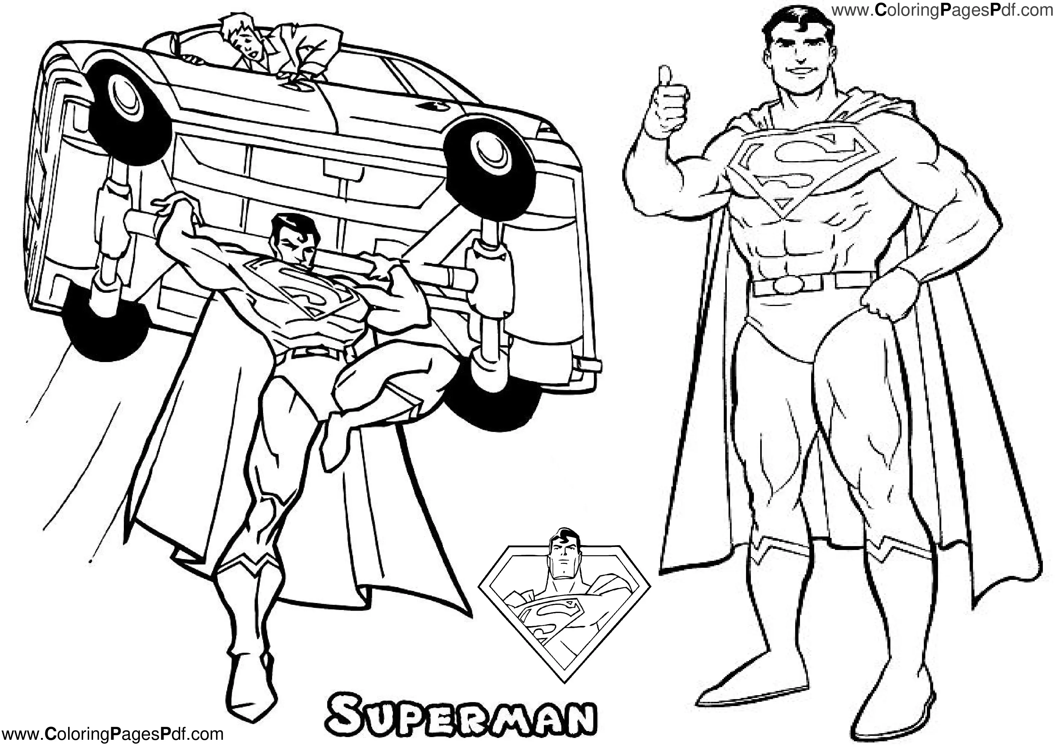 Free superman coloring pages