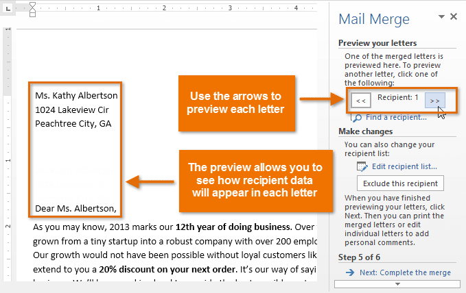 ऍम एस वर्ड 2013 में मेल मर्ज का प्रयोग कैसे करें | Mail Merge in MS Word