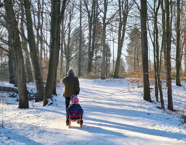 Küsten-Spaziergänge rund um Kiel, Teil 8: Schlitten-Spaziergang über den Kuckucksberg. Eine winterliche Route sowohl fürs Rodeln als auch fürs Schlitten ziehen mit Kind zeige ich Euch auf Küstenkidsunterwegs!