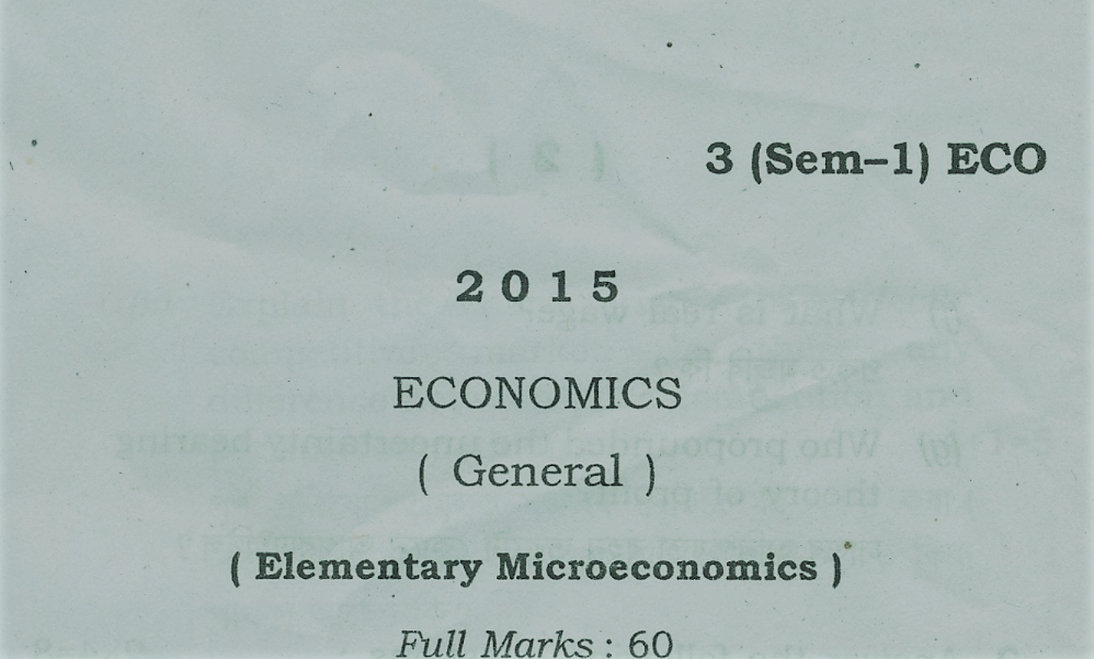 ba 1st year economics question paper 2019