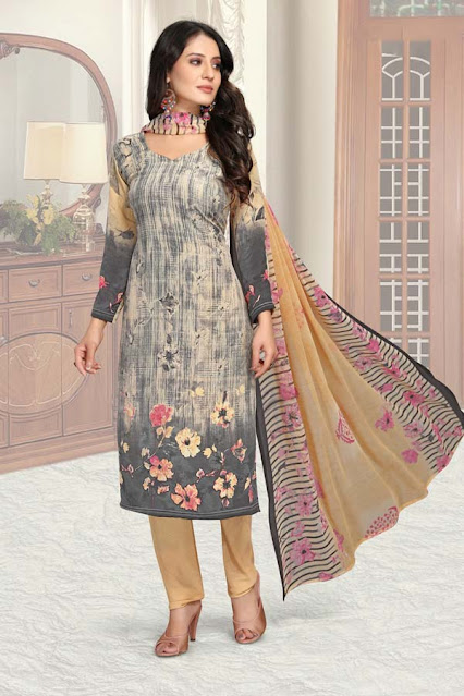 Straight Cut Semi Stitched Salwar Suit