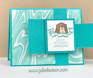 VIDEO: Stampin' Up! Sale-a-Bration Awesome Otters Waterfall Card Tutorial + PDF Download ~ www.juliedavison.com #stampinup