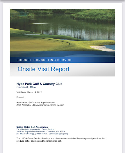 USGA Onsite Visit Report- Click on Image Below to View