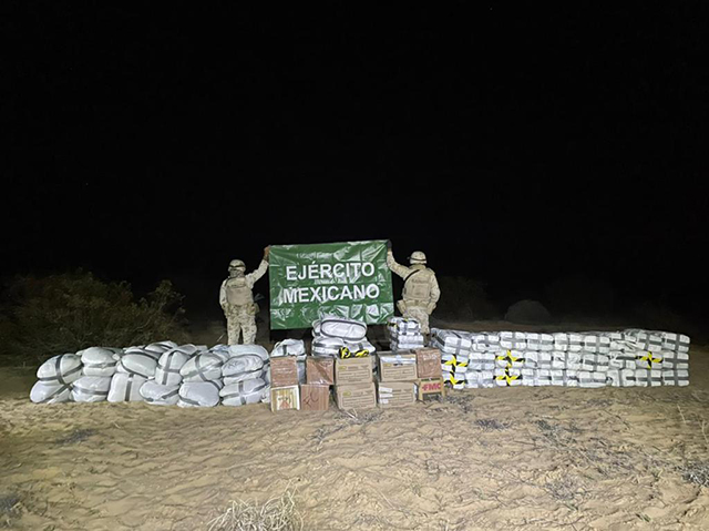Ejército Mexicano y Guardia Nacional aseguran más de dos toneladas de drogas en Sonora