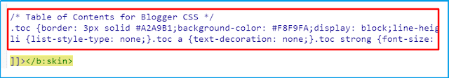 manually add table of content in blogger
