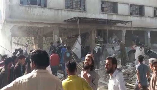 A blast near Sher Shah Paracha Chowk in Karachi destroyed a bank and killed 14 people