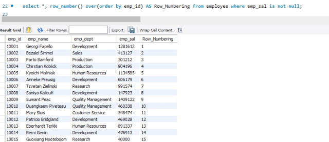 ROW_NUMBER() window function