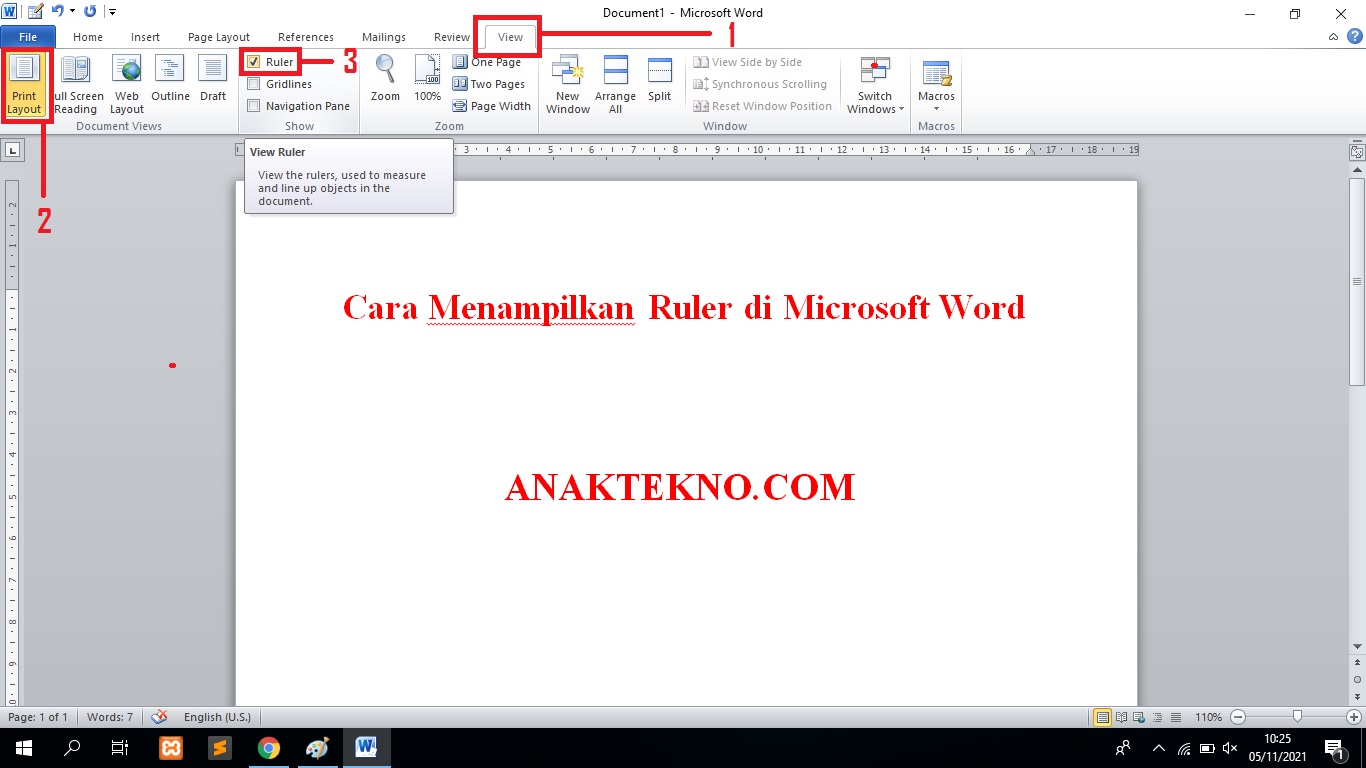 Cara memunculkan ruler di Microsoft Word