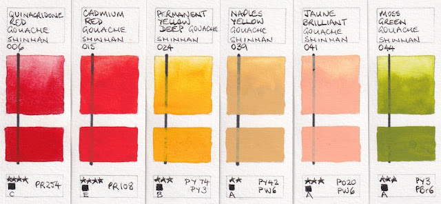 Gouache Palette Setup & Shinhan Designers Gouache Initial Review - Part 1 -  Mina Does Art Stuff 