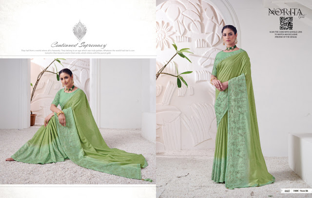 Pastel Green Viscose Silk Embroidered Saree