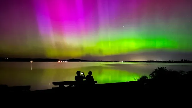 Northern Lights Over California and Oregon Border