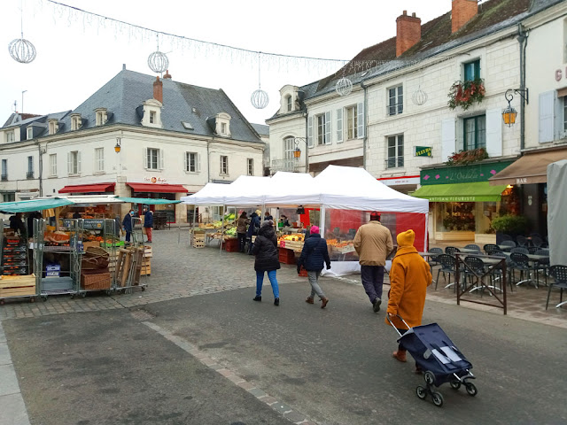 Loches market in winter, Indre et Loire, France. Photo by Loire Valley Time Travel.