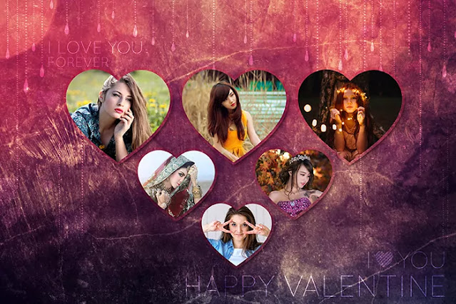 10 Valentine Photo Collage Templates !! Photo Collage PSD