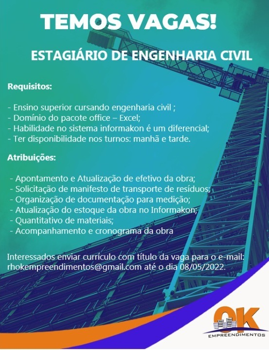 ESTÁGIO DE ENGENHARIA CIVIL