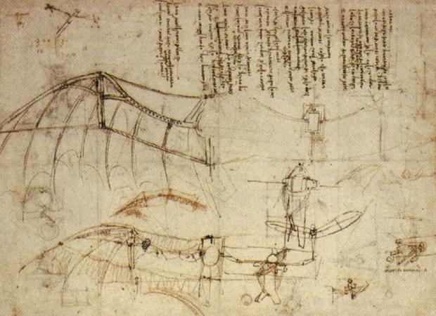 Leonardo Da Vinci - sketches for flying machine