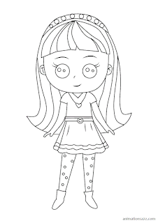 Cute girl coloring page