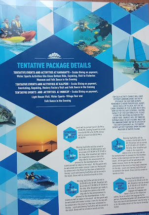 Brochure explaining 5- Day " Samudram Cruise" to Lakshadweep.