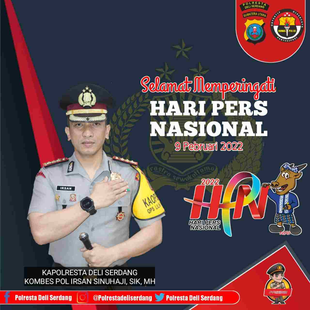 Kapolresta Deli Serdang Ucapkan Selamat Hari Pers Nasional ke-76