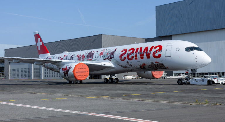 Swiss «Wanderlust»: Airbus A350, украшенный видами Швейцарии, словно летающая открытка! Что скрывает этот арт-объект в небе?